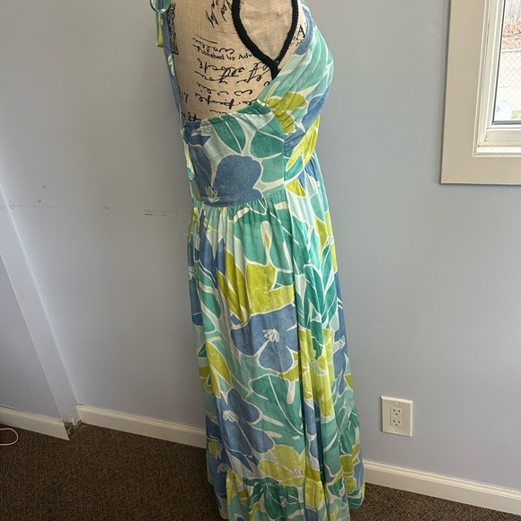 Lulu's Yellow and Green Ruched Tiered Sundress - Picture 5 of 12
